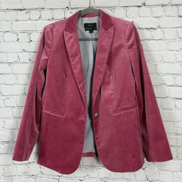 J Crew Velvet Parke Blazer Women Size 6 In Dried Rose Pink Classic Career Casual - Picture 1 of 14